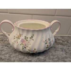 BONE CHINA Sugar Bowl (No Lid) ENGLAND Rose Pink Print